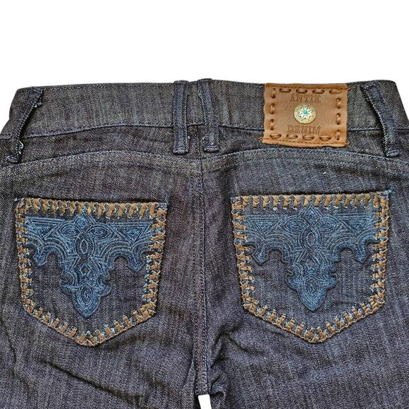 y2k vintage western leather-accent jeans - Picture 2 of 6